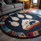 Ancestral Spirit Round Mat Rug - washable non-slip printed rug