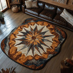 Ancestral Sunbeam Custom Shape Area Rug - Nature Design | Die-Cut Non-Slip Rug - washable non-slip printed rug