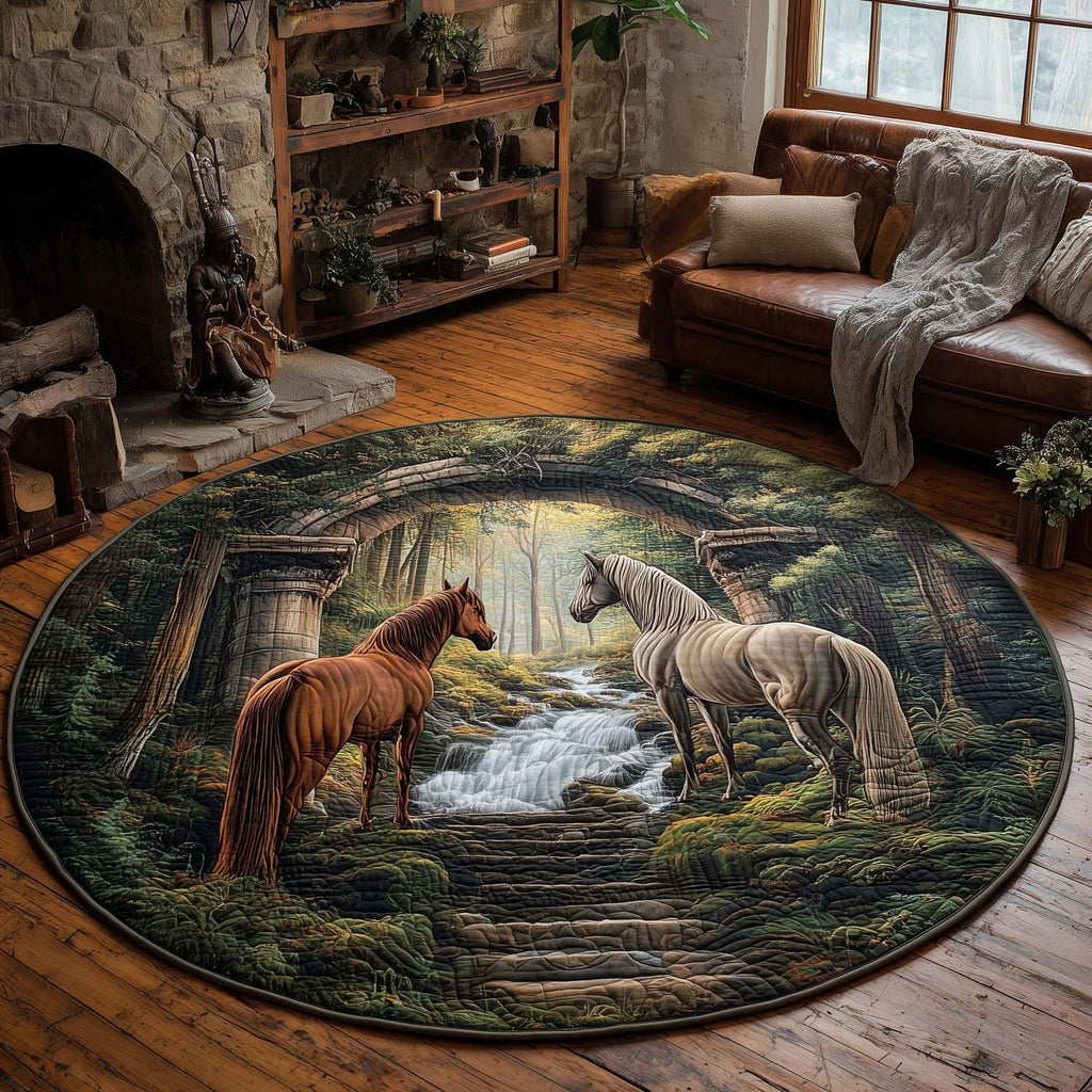 Ancient Archway Round Mat Rug - Nature Design | Serene Home Decor