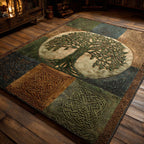 Ancient Canopy area rug in a living room