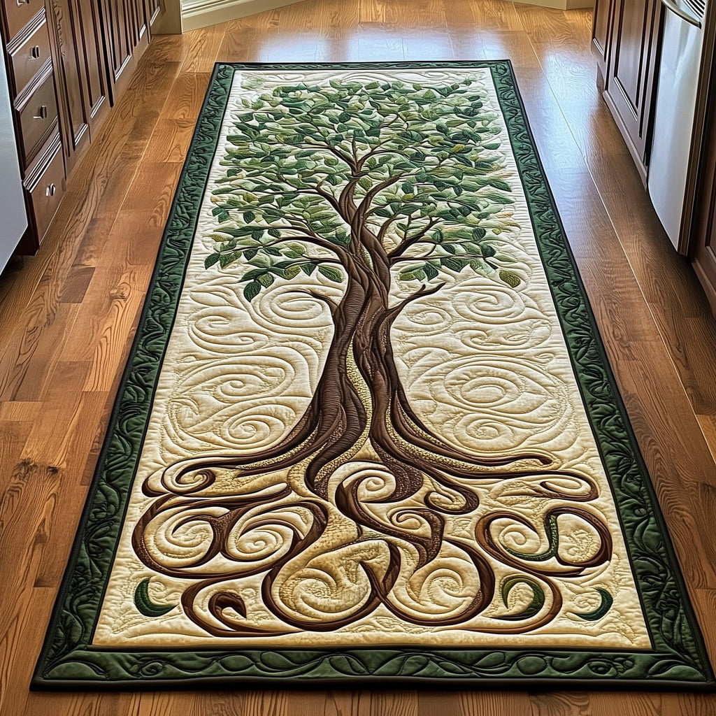 Ancient Celtic Tree Of Life Runner Rug - Nature Design | Serene Runner Rug
