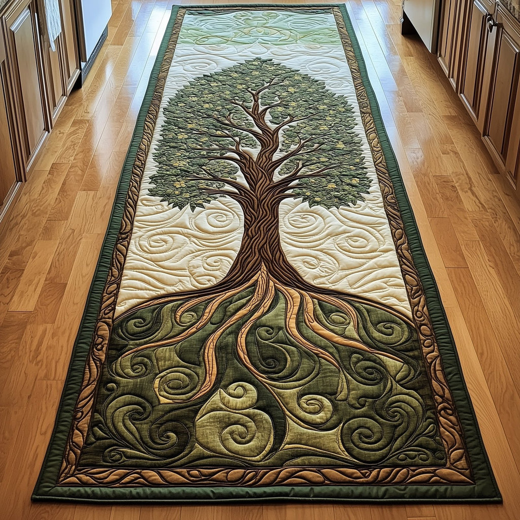 Ancient Celtic Tree Of Life Runner Rug - Nature Design | Serene Runner Rug