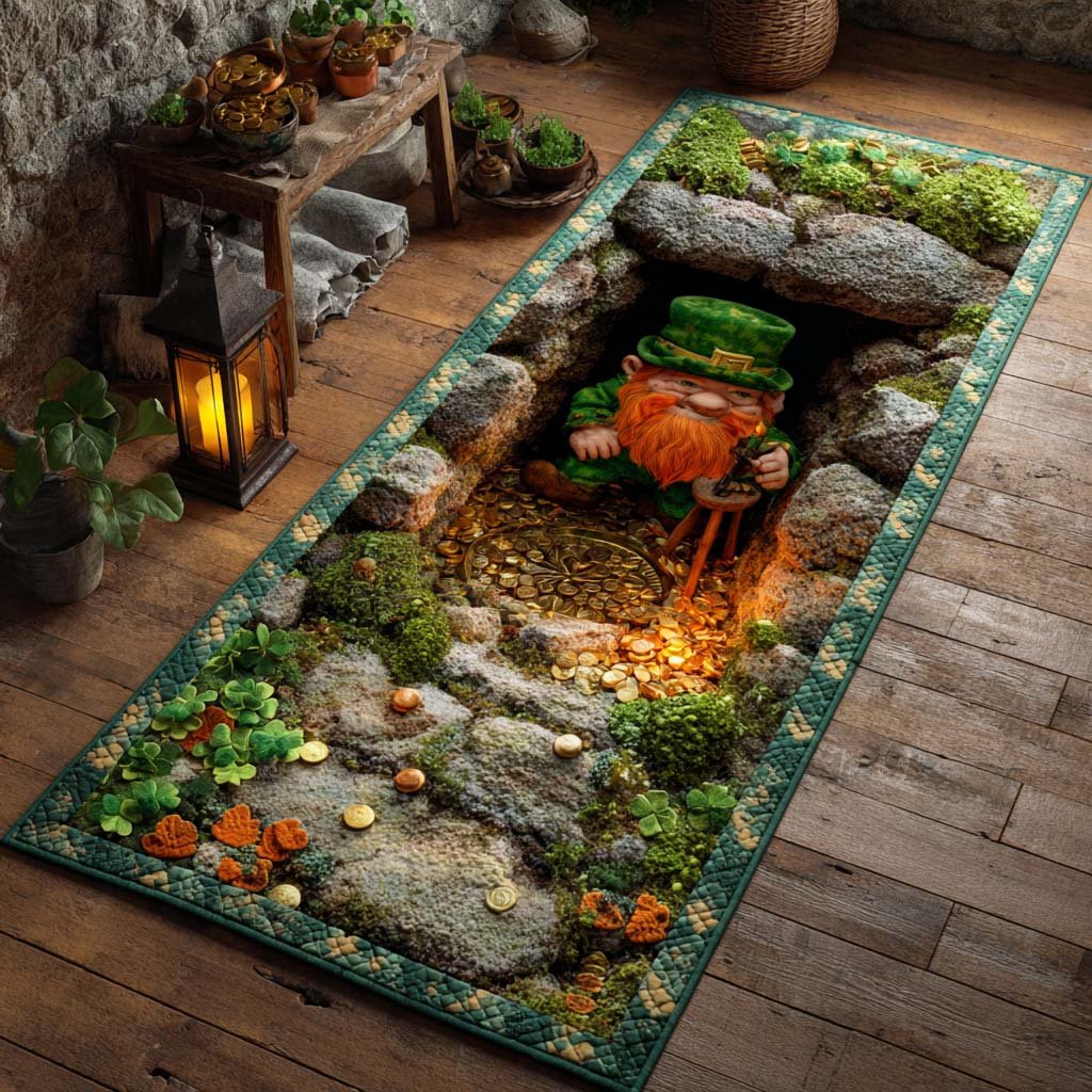 Ancient Clover Way Runner Carpet Runner Rug - Cute Pet Design | Animal Printed Runner Rug