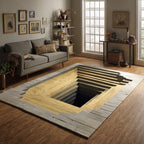 Ancient Entry area rug in a living room
