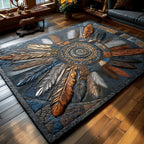 Ancient Feathers area rug in a living room