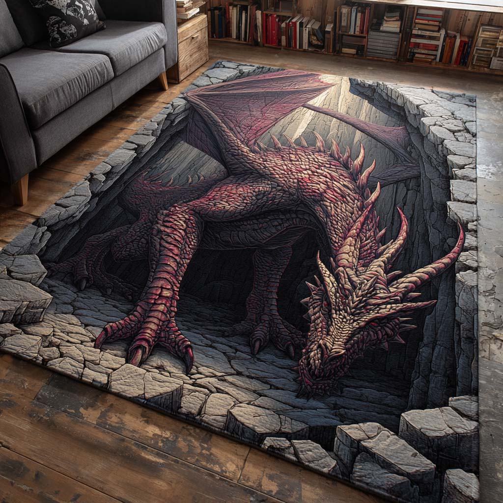 Ancient Flame area rug in a living room