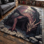 Ancient Flame area rug in a living room