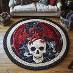 Ancient Flame Round Mat Rug - washable non-slip printed rug