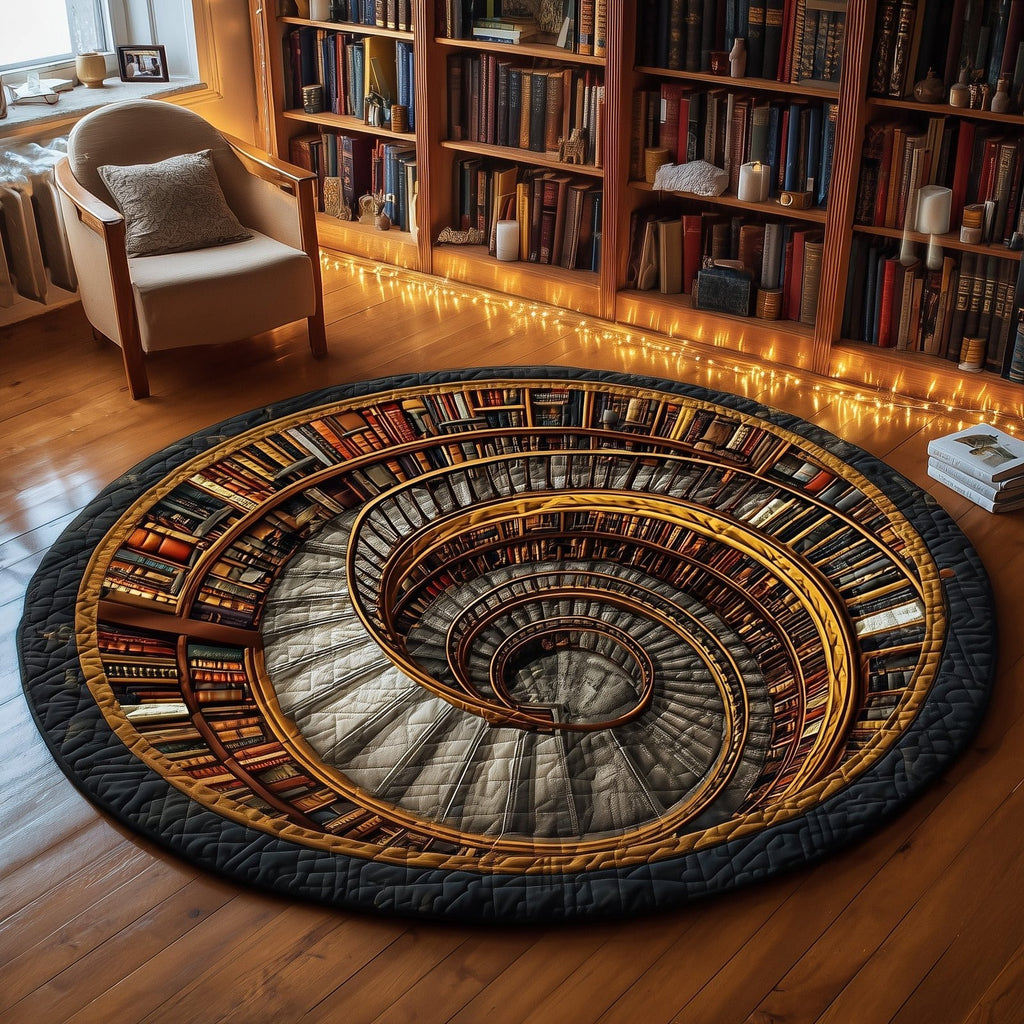 Ancient Library Round Mat Rug - Nature Design | Serene Home Decor