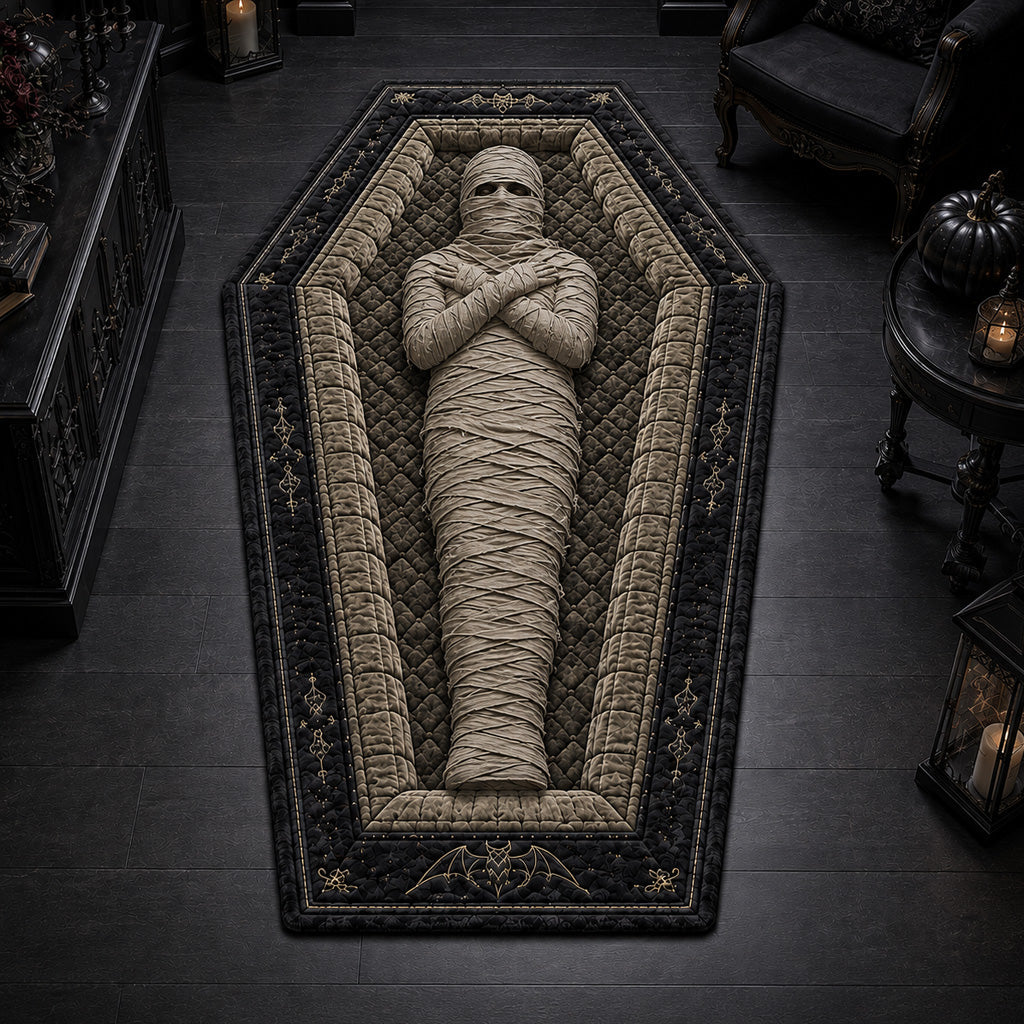 Ancient Mummy Coffin Custom Shape Area Rug - Nature Design | Die-Cut Non-Slip Rug - washable non-slip printed rug