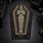 Ancient Mummy Coffin Custom Shape Area Rug - Nature Design | Die-Cut Non-Slip Rug - washable non-slip printed rug