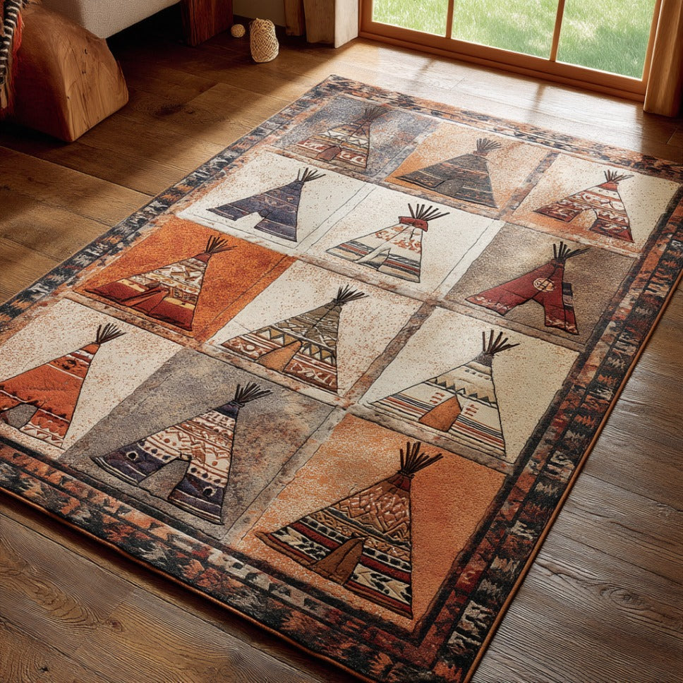 Ancient Paths area rug in a living room