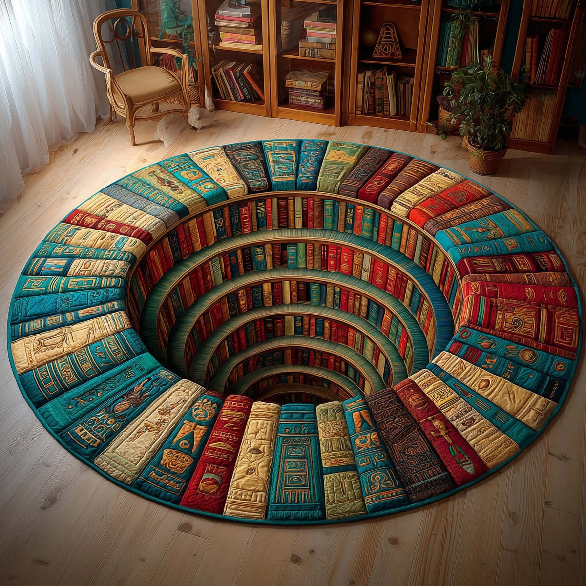 Ancient Spiral Round Mat Rug - washable non-slip printed rug