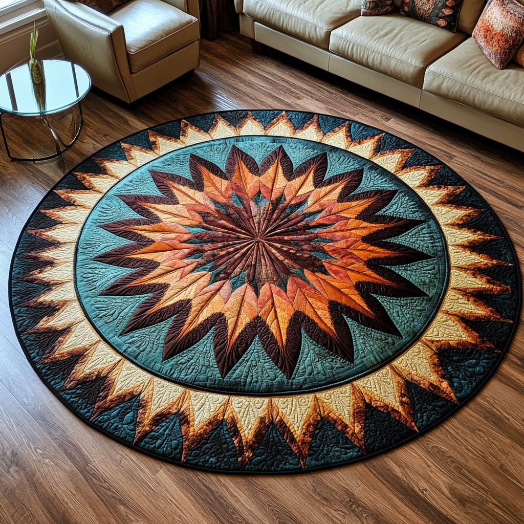 Ancient Symbols Round Mat Rug - washable non-slip printed rug