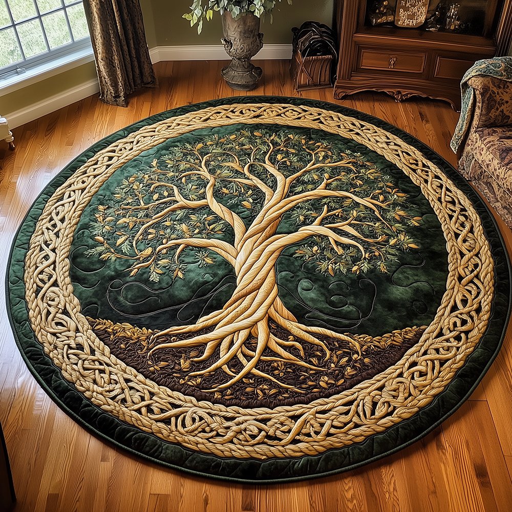 Ancient Tree Of Life Round Mat Rug - Nature Design | Serene Home Decor