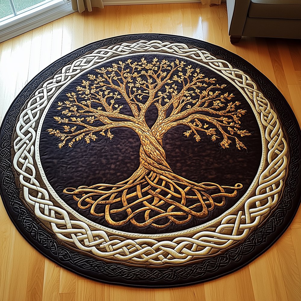 Ancient Tree Of Life Round Mat Rug - Nature Design | Serene Home Decor
