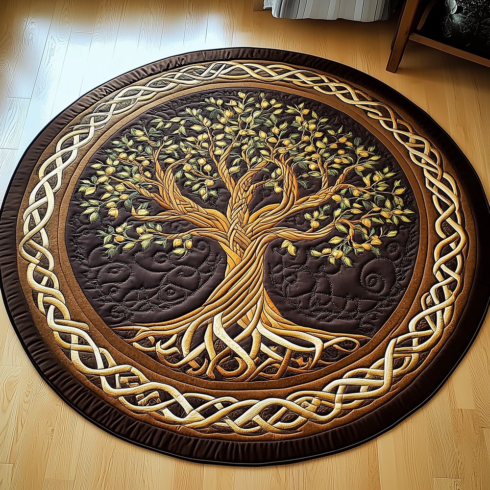 Ancient Tree Of Life Round Mat Rug - Nature Design | Serene Home Decor