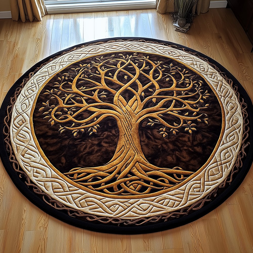 Ancient Tree Of Life Round Mat Rug - Nature Design | Serene Home Decor