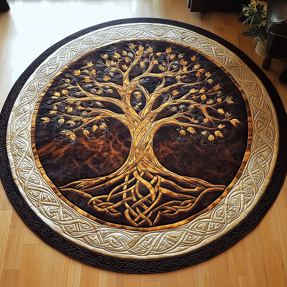 Ancient Tree Of Life Round Mat Rug - Nature Design | Serene Home Decor