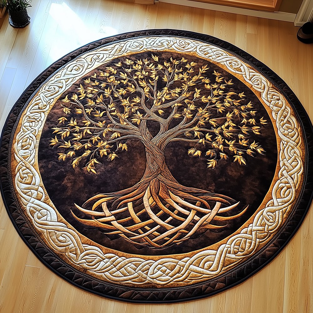 Ancient Tree Of Life Round Mat Rug - Nature Design | Serene Home Decor