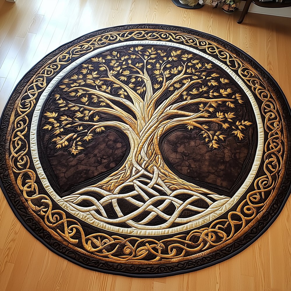 Ancient Tree Of Life Round Mat Rug - Nature Design | Serene Home Decor