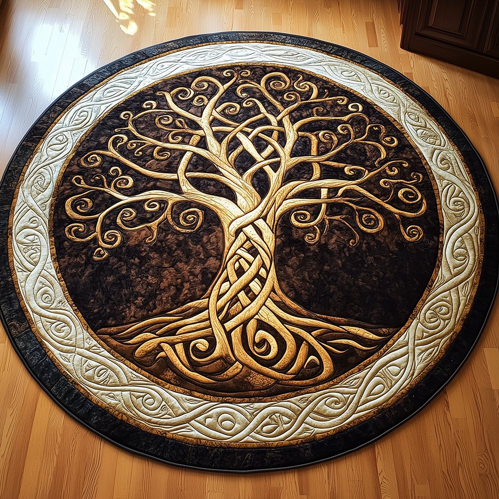 Ancient Tree Of Life Round Mat Rug - Nature Design | Serene Home Decor