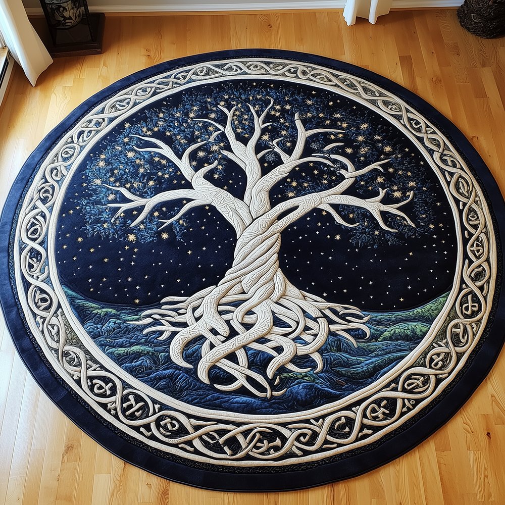 Ancient Tree Of Life Round Mat Rug - Nature Design | Serene Home Decor