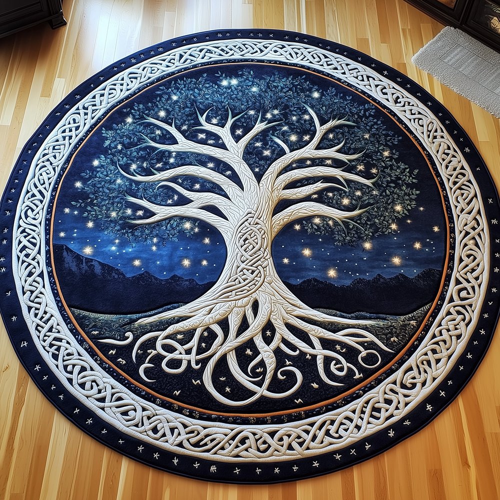 Ancient Tree Of Life Round Mat Rug - Nature Design | Serene Home Decor