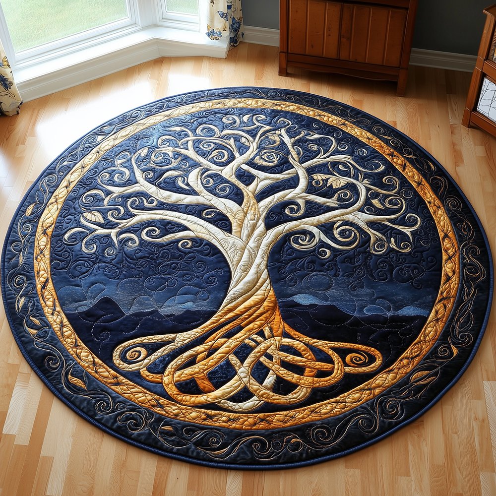 Ancient Tree Of Life Round Mat Rug - Nature Design | Serene Home Decor