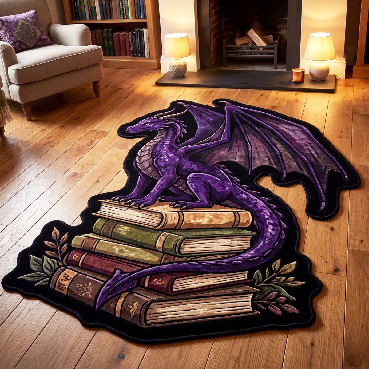 Ancient Wisdom Custom Shape Area Rug - Nature Design | Die-Cut Non-Slip Rug - washable non-slip printed rug