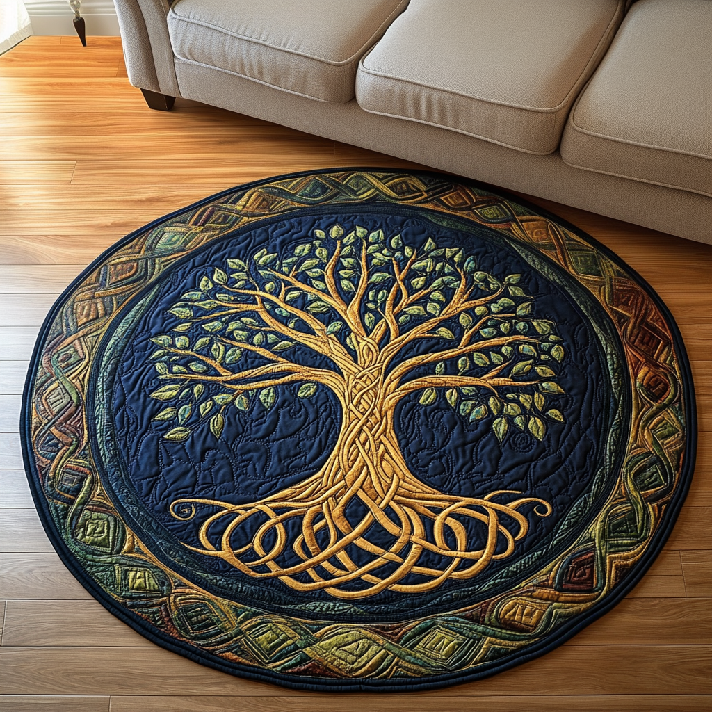 Ancient Wisdom Round Mat Rug NCU0NT3454