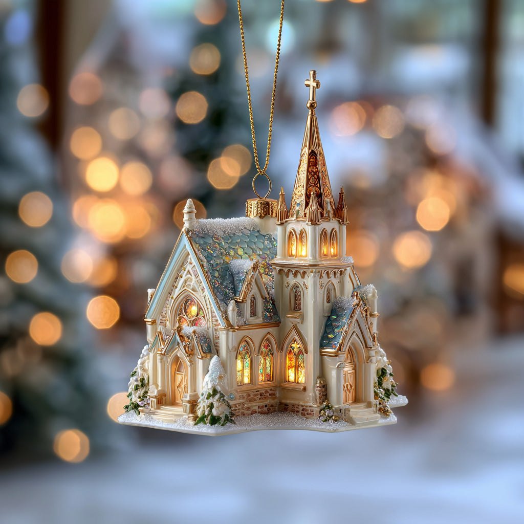 Angel Light Chapel Christmas Ornament