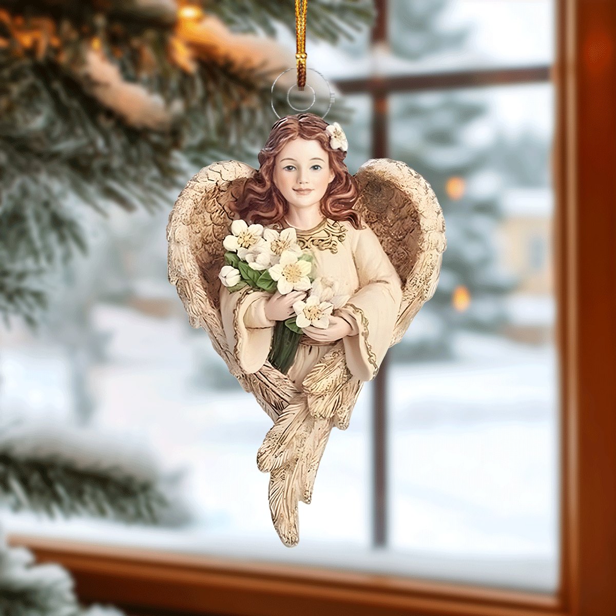 Elegant Floral Horse Christmas Ornament