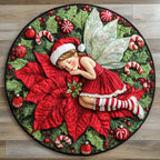 Angel Glow Faith Round Mat Rug - washable non-slip printed rug