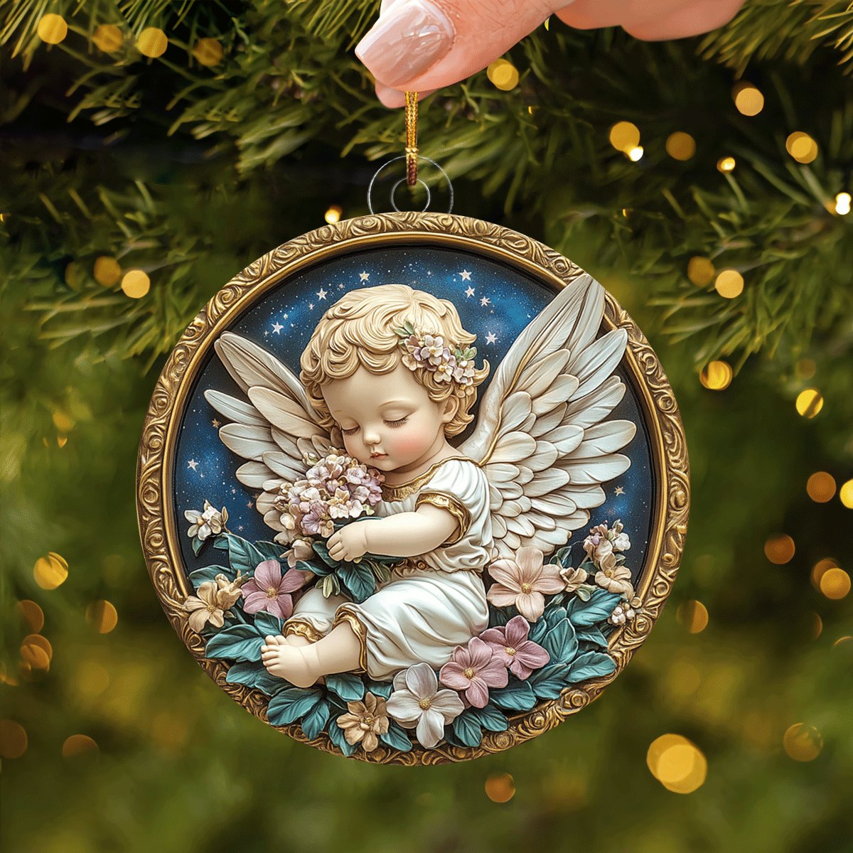 Butterflies Among Sunflowers Christmas Ornament