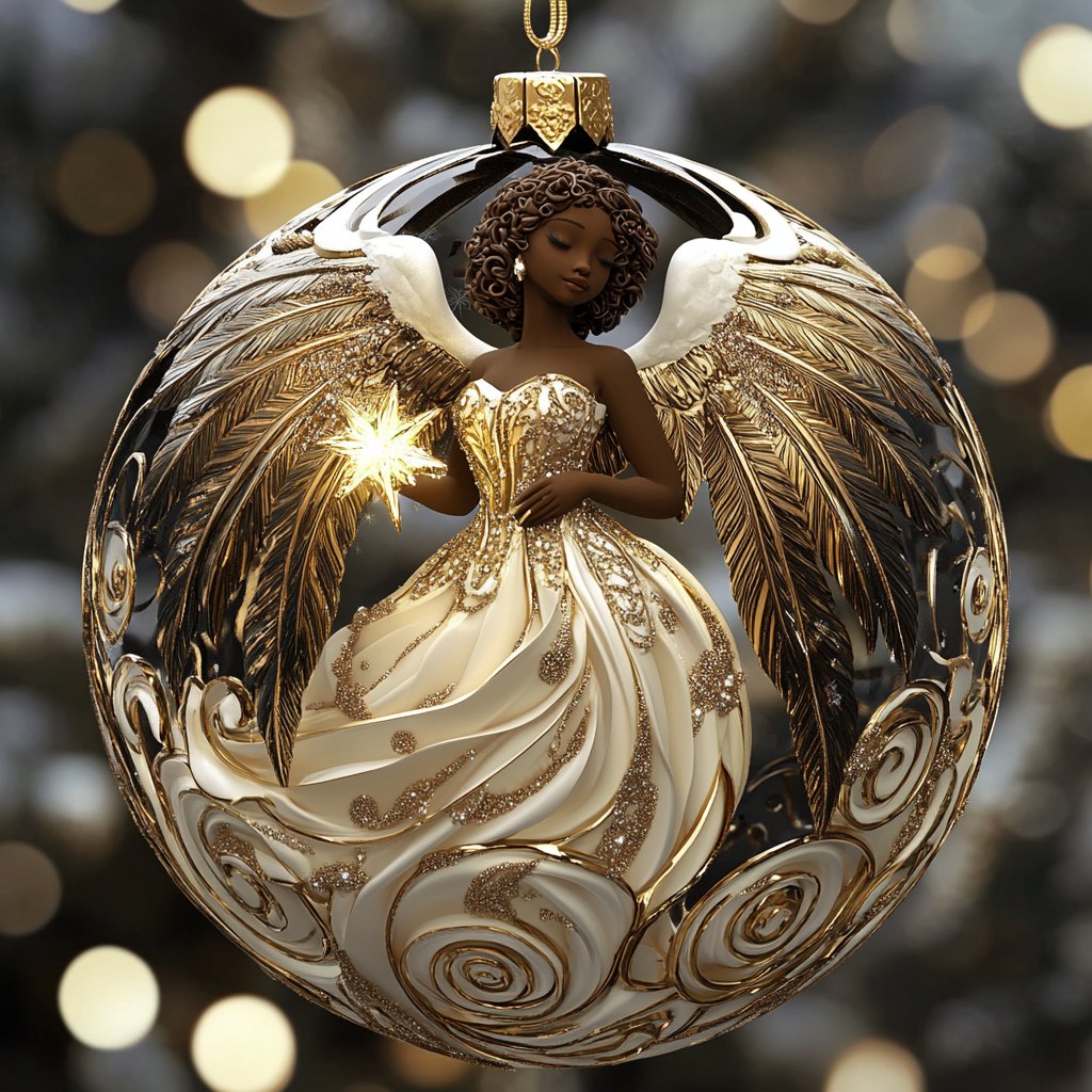 Citrus Glow Butterfly Christmas Ornament