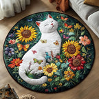 Angelic Paws Round Mat Rug - Nature Design | Serene Home Decor