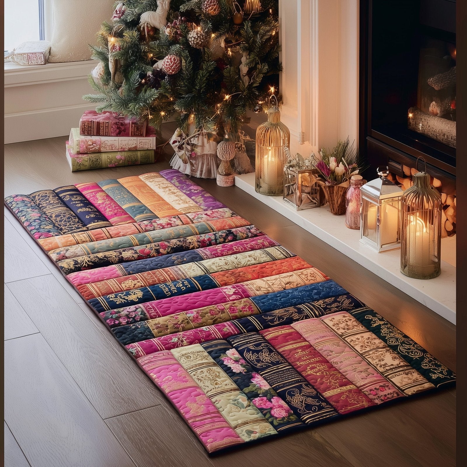 Antique Books Runner Rug - Nature Design | Serene Runner Rug