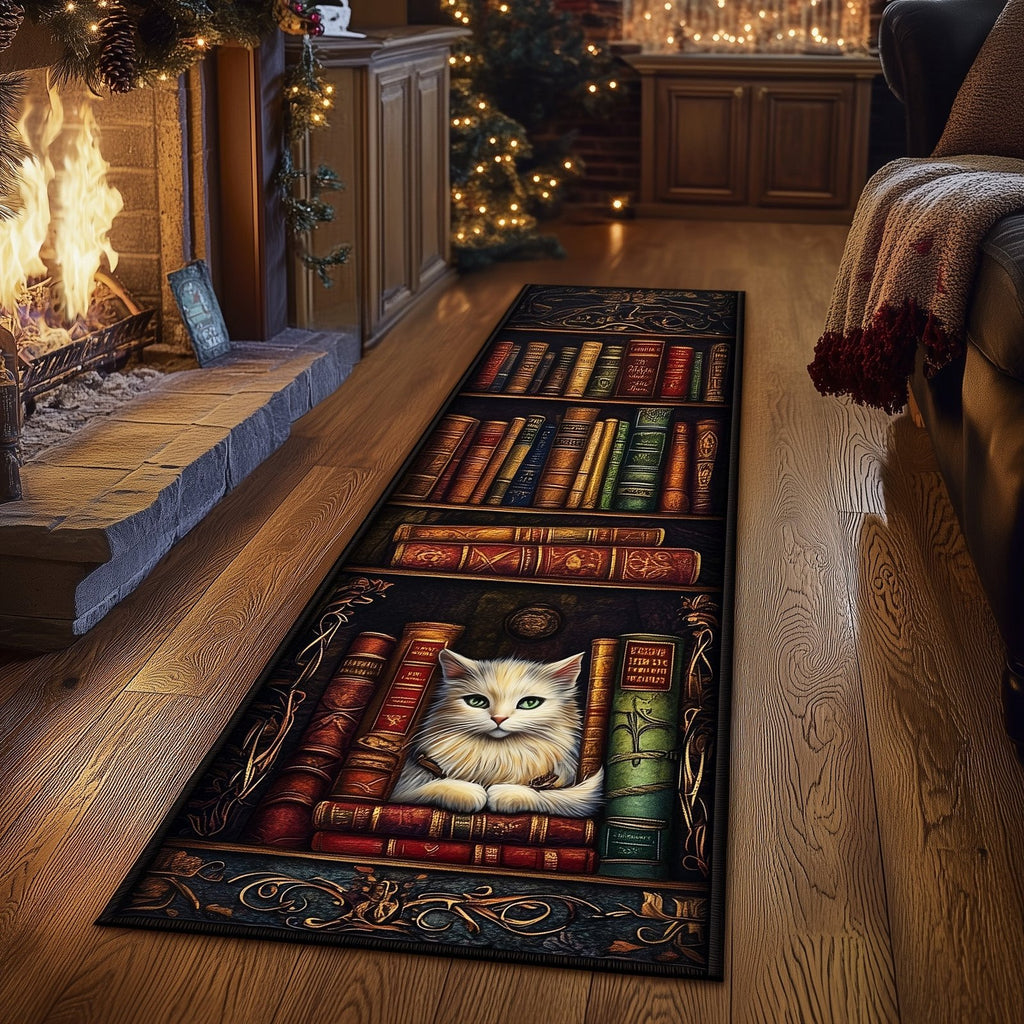 Antique Bookshelf Runner Rug - Nature Design | Serene Runner Rug