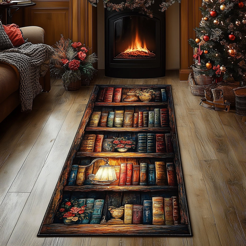 Antique Bookshelf Runner Rug - Nature Design | Serene Runner Rug