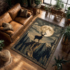 Antlers in the Moonlight area rug in a living room