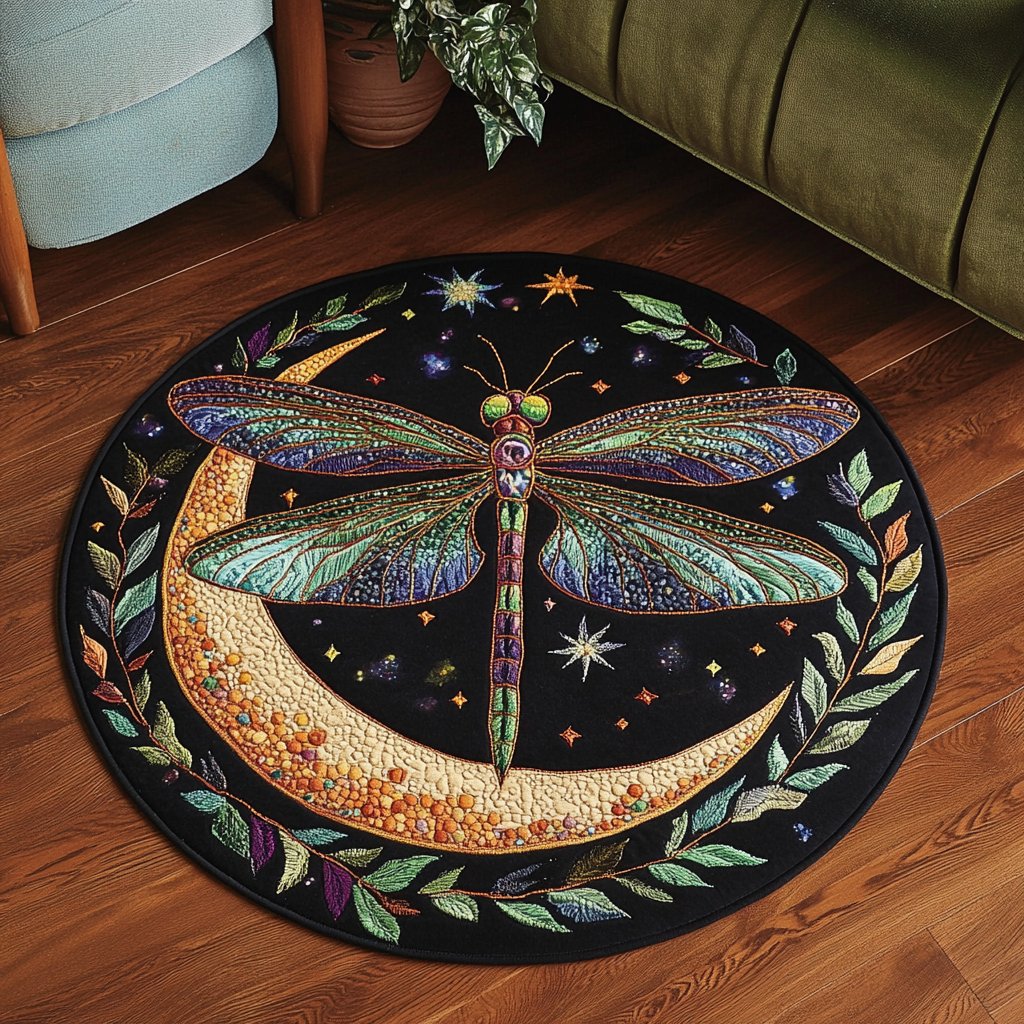 Aqua Dancer Round Mat Rug - washable non-slip printed rug