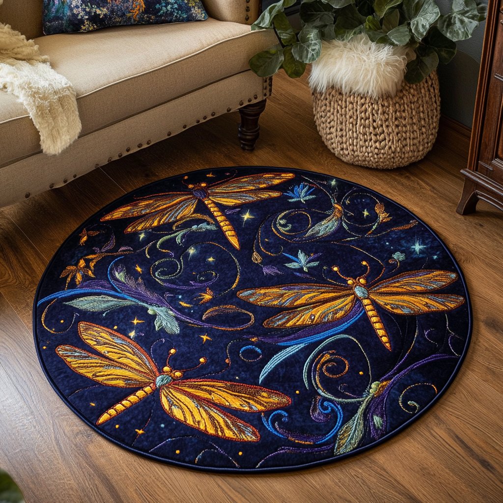 Aqua Dancer Round Mat Rug - Nature Design | Serene Home Decor