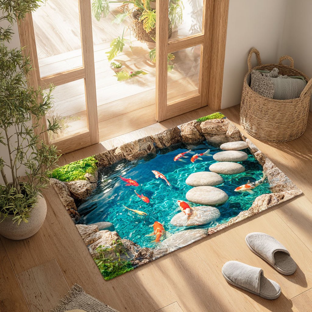 Aqua Koi Doormat - Nature Design | Printed Welcome Doormat