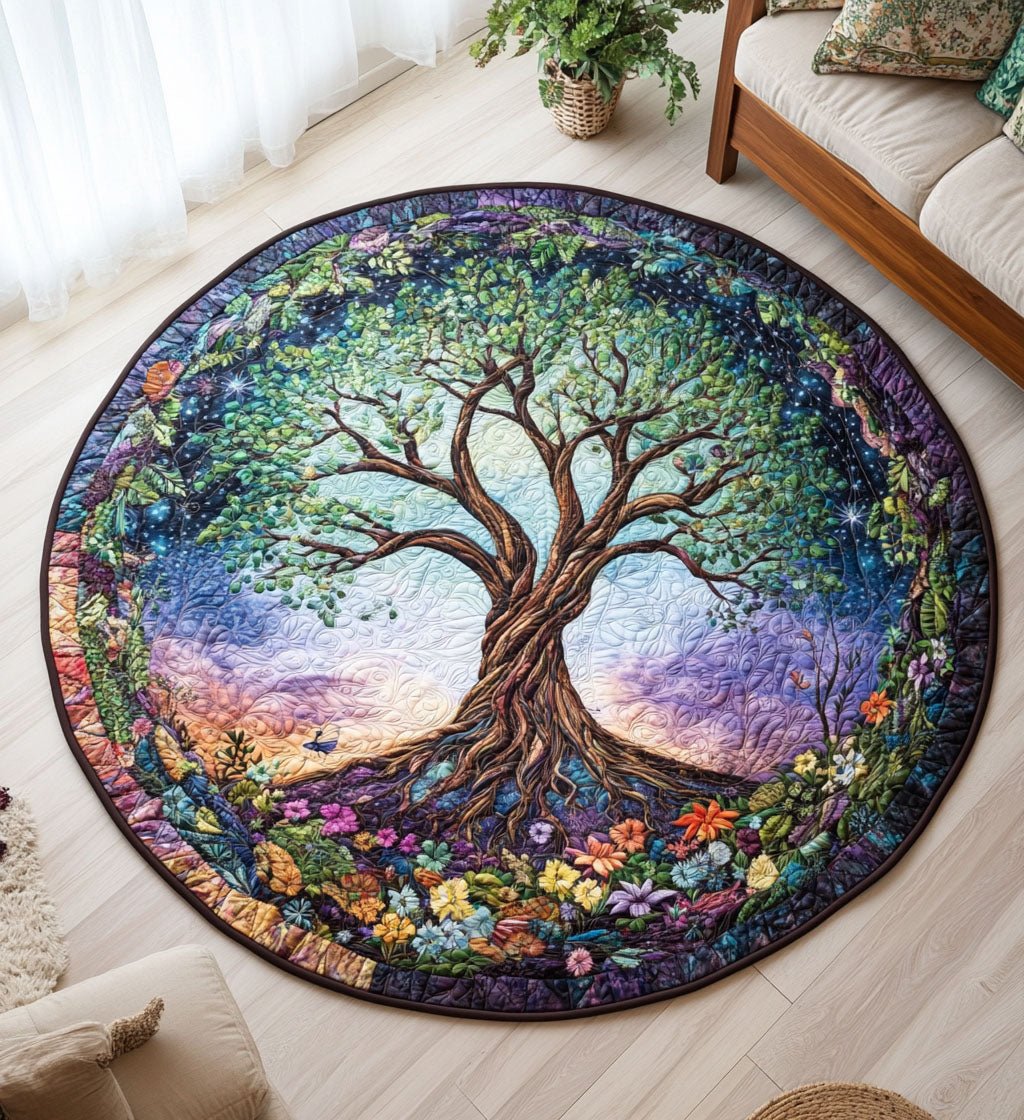 Arboreal Symphony Round Mat Rug - washable non-slip printed rug