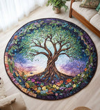 Arboreal Symphony Round Mat Rug - washable non-slip printed rug