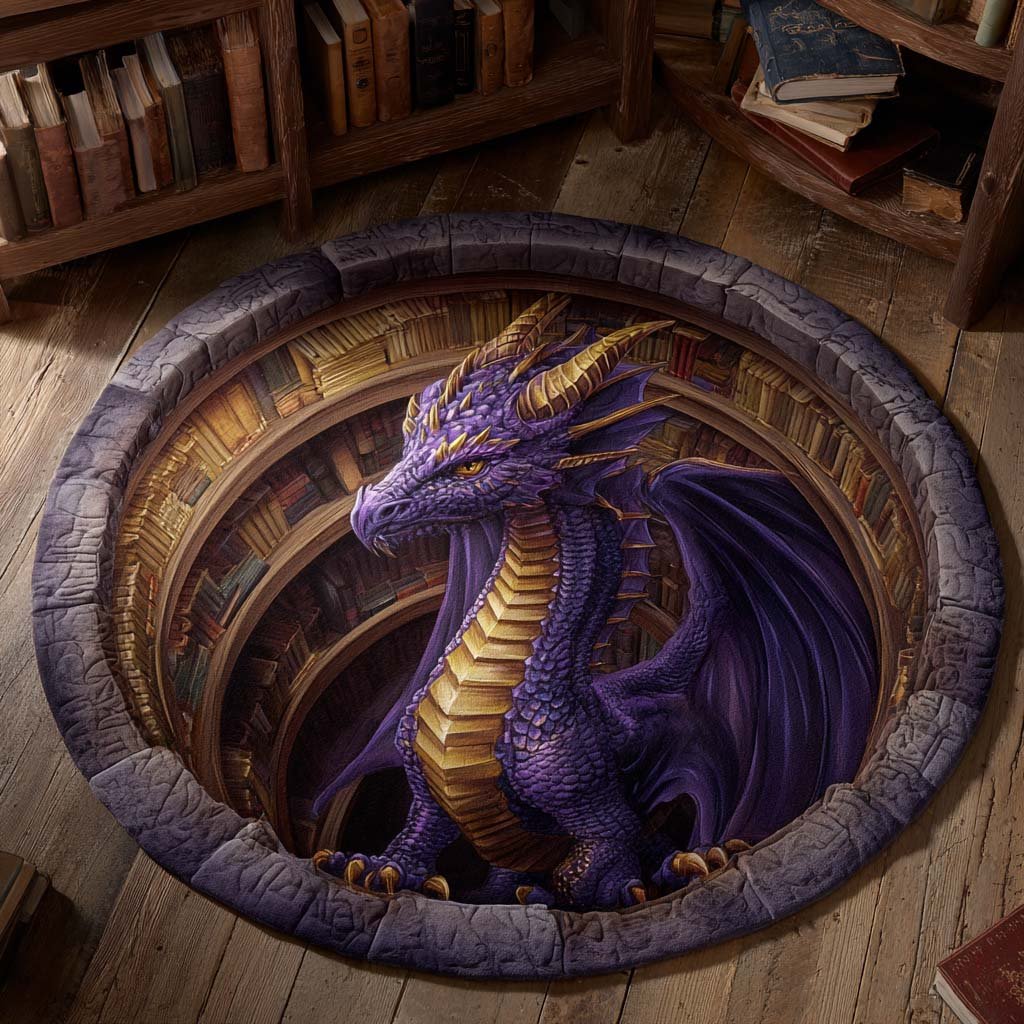 Arcane Guard Round Mat Rug - washable non-slip printed rug