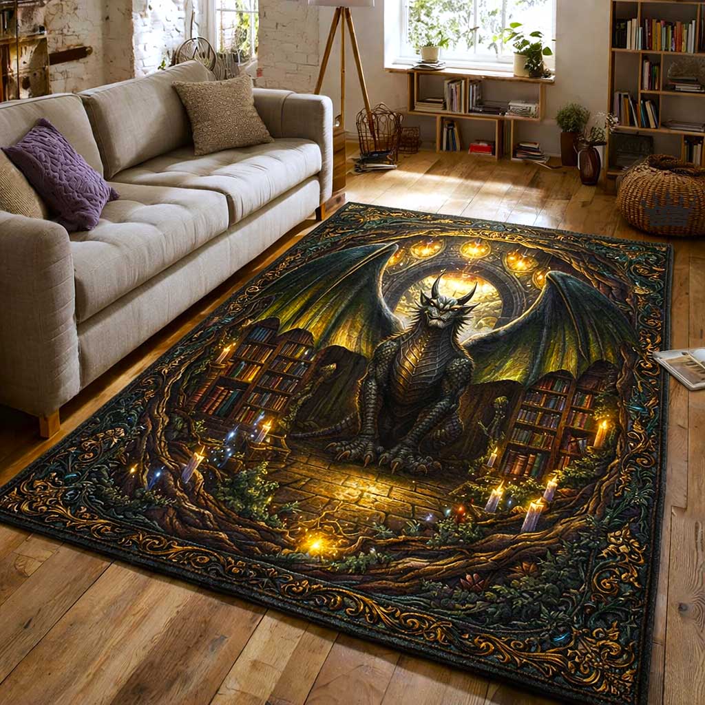 Arcane Portal area rug in a living room