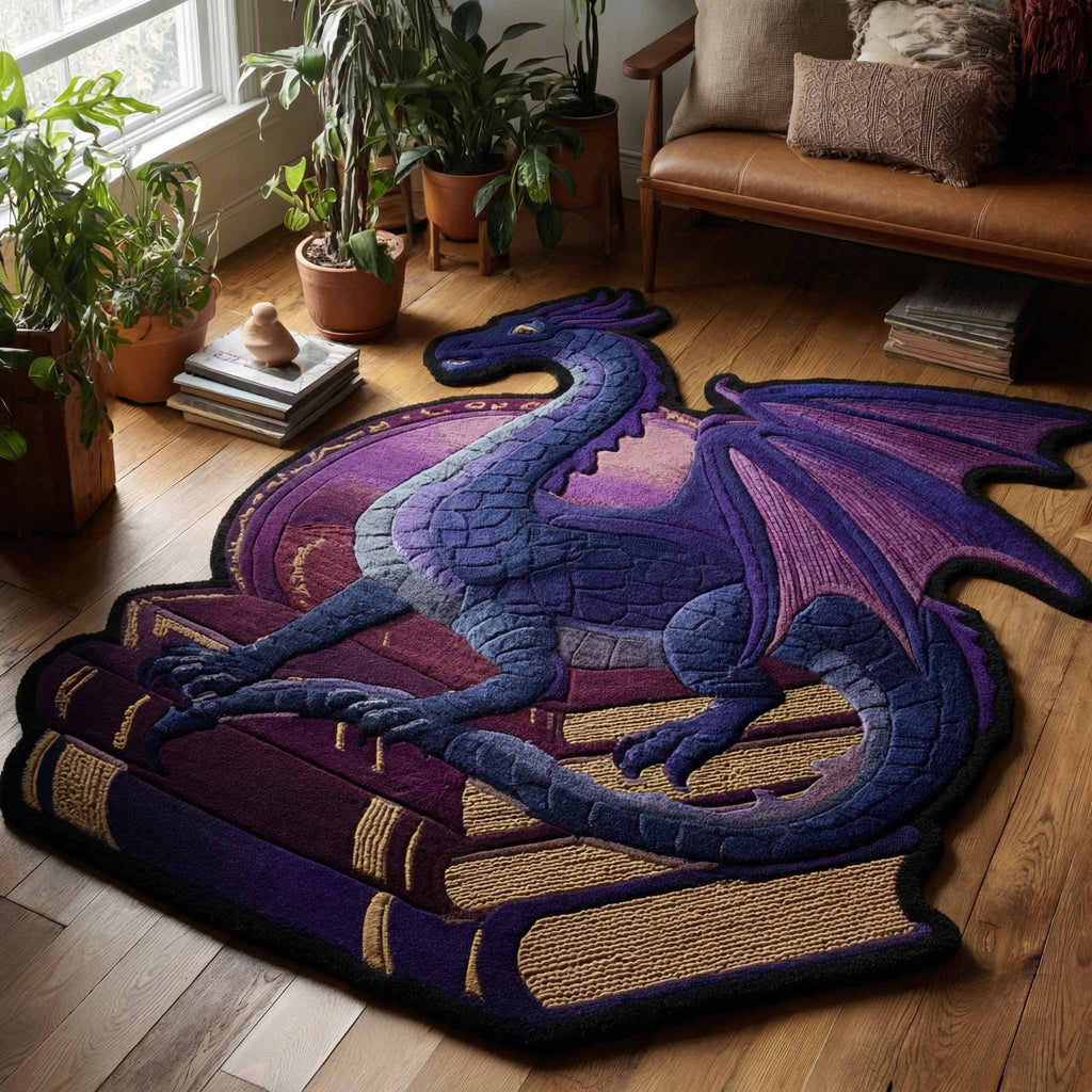 Arcane Wing Custom Shape Area Rug - Nature Design | Die-Cut Non-Slip Rug - washable non-slip printed rug