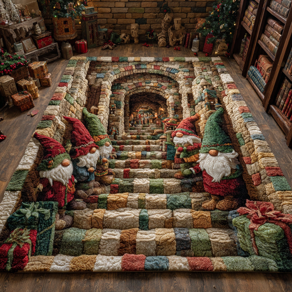 Archway Gnome area rug in a living room